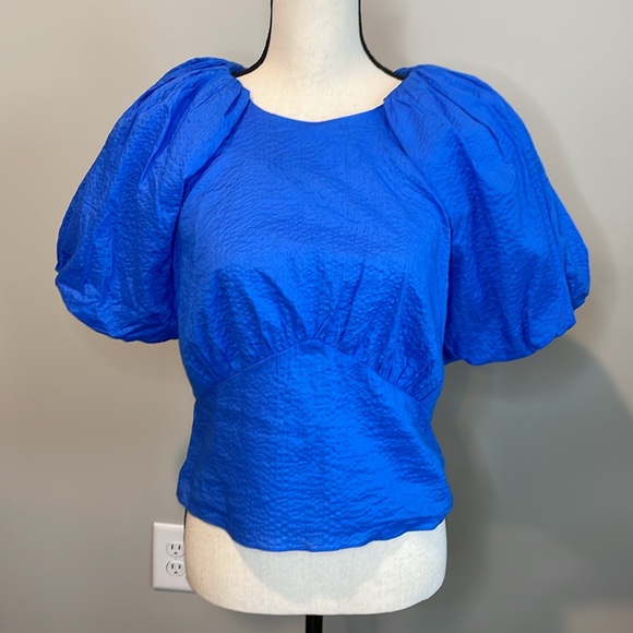 Frame Blue Gathered-Seam Top - Picture 8 of 16